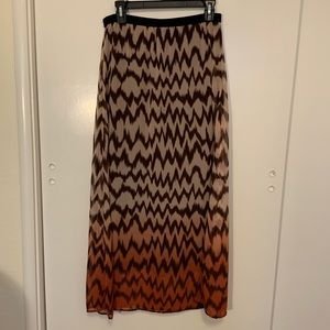 chevron ombré maxi skirt